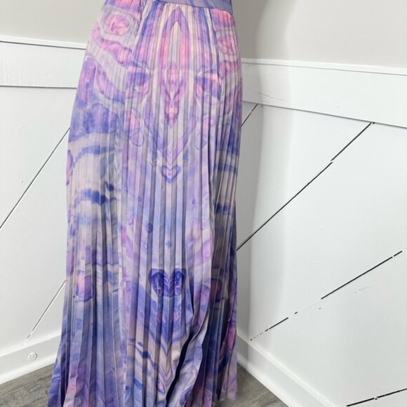 ANTHROPOLOGIE SIDDHARTHA BANSAL PURPLE PLEATED MAXI SKIRTSIZE - 8 - PRELOVED - Picture 8 of 10